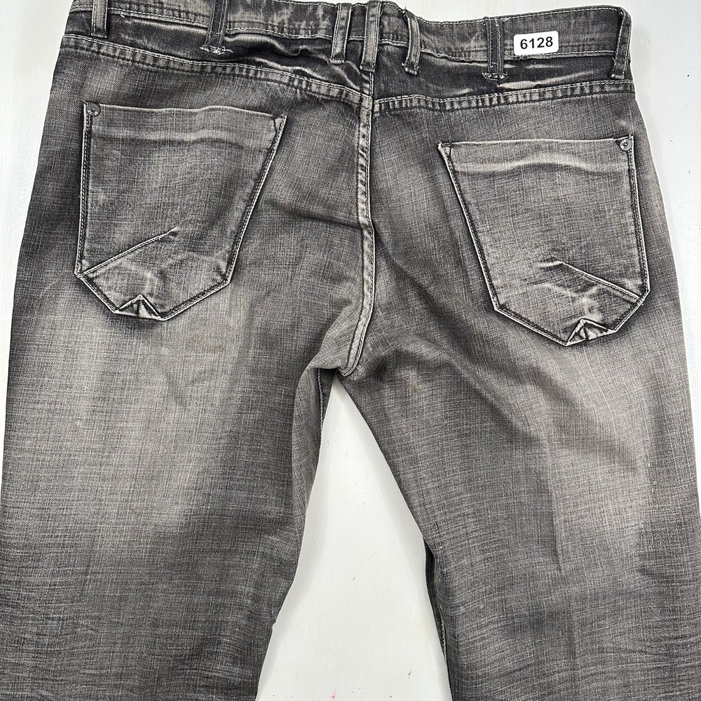 VTG PROJEK Raw Slim Denim Jeans Men Fits‎ 38X31 Gray Black Stretch Y2K Hip-hop
